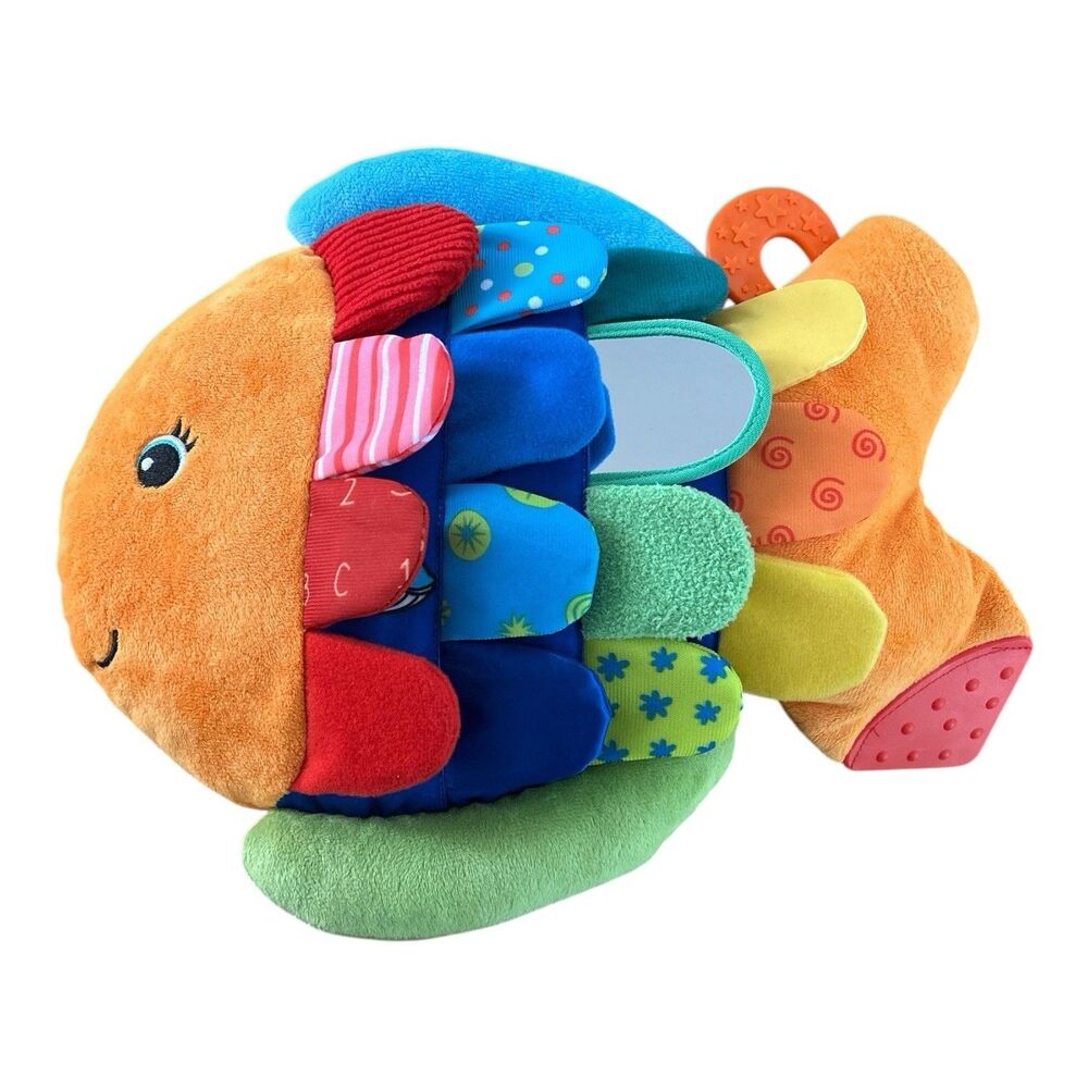 Melissa & Doug K’s Kids Flip Fish Plush Baby Toy Sensory Crinkle Mirror Teether